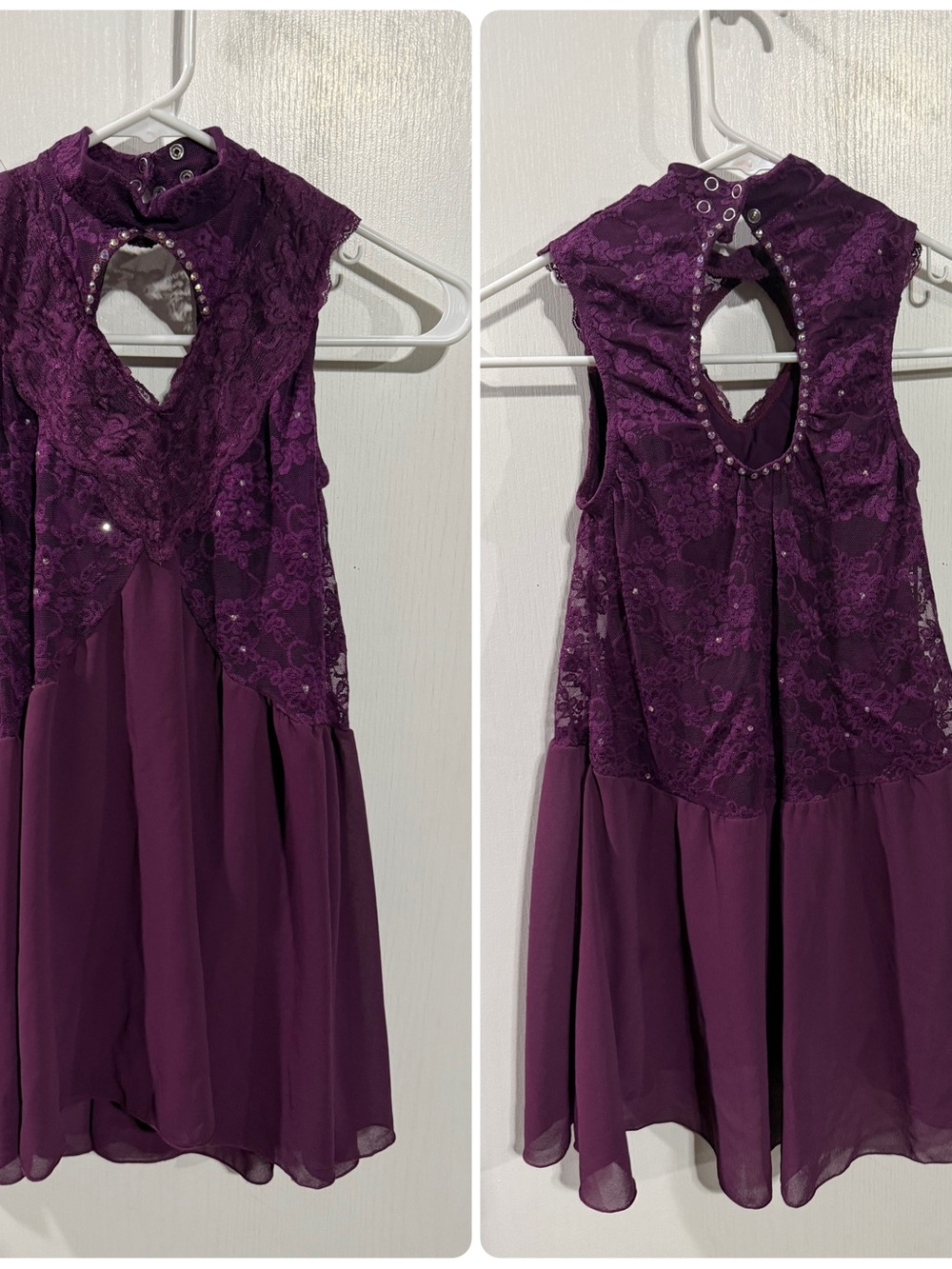 Weissman Girls Purple Lace & Chiffon Party Dress